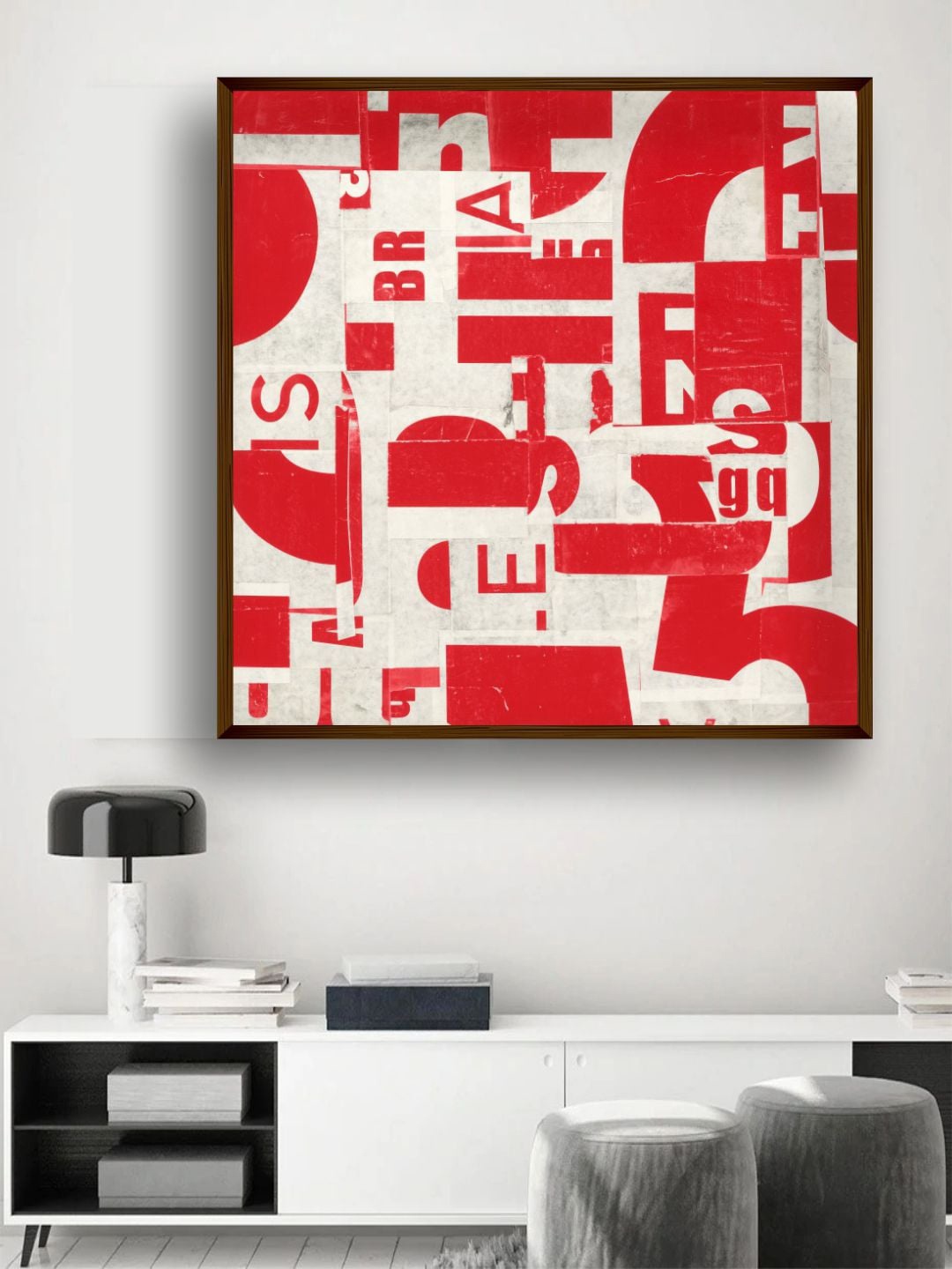 

The Art House Red & Grey Abstract Framed Wall Painting