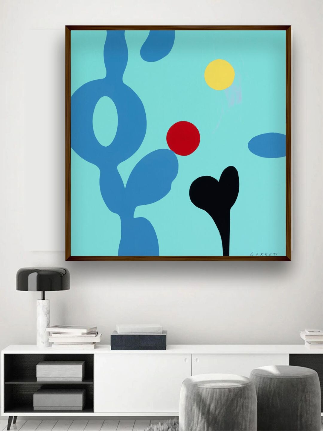 

The Art House Blue Abstract Framed Wall Painting