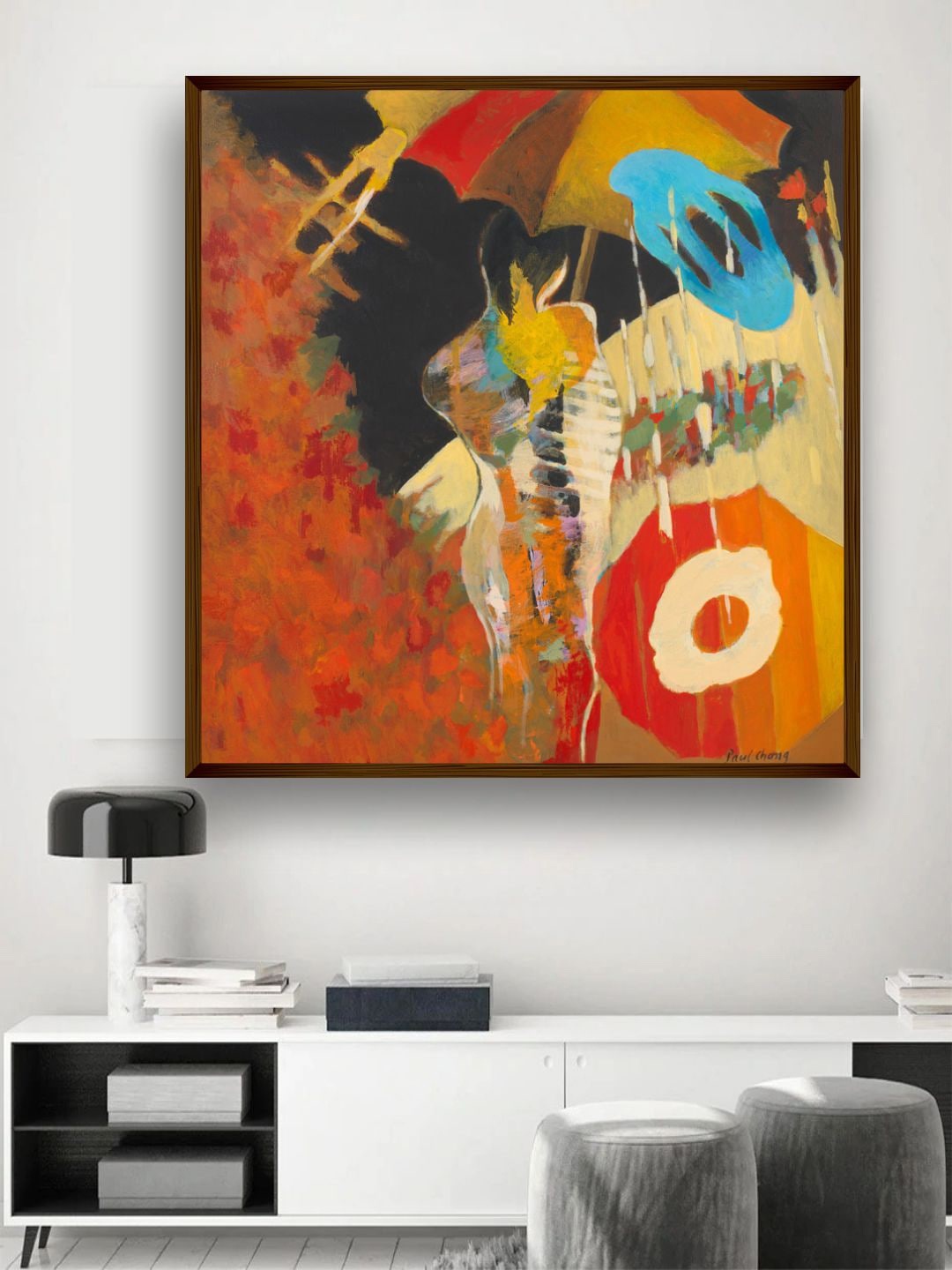 

The Art House Orange & Black Abstract Painting Wall Art