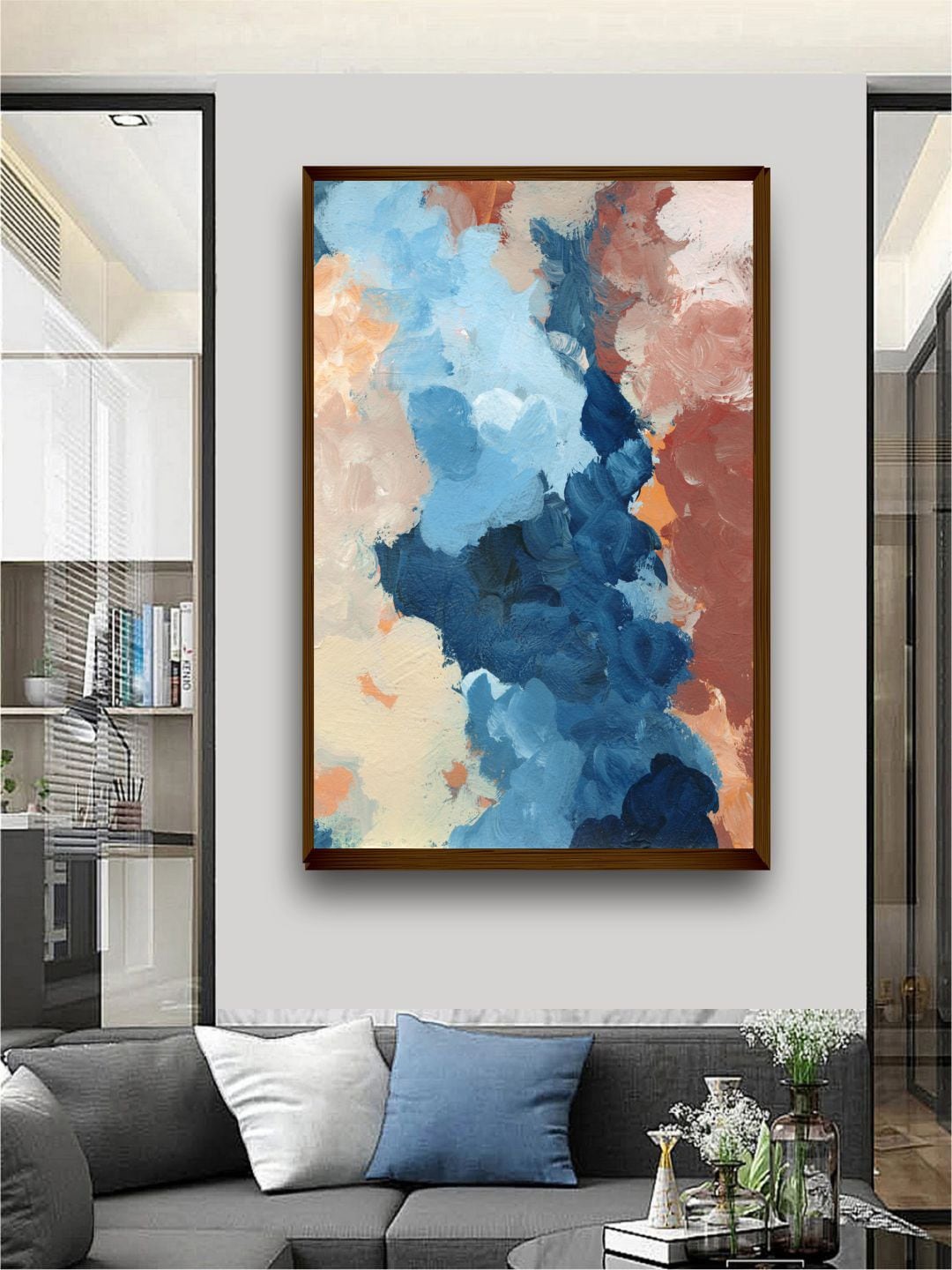 

The Art House Blue & Brown Abstract Painting Wall Art