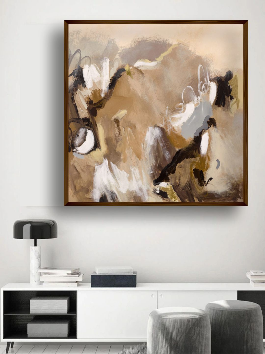 

The Art House Brown & White Abstract Painting Wall Art