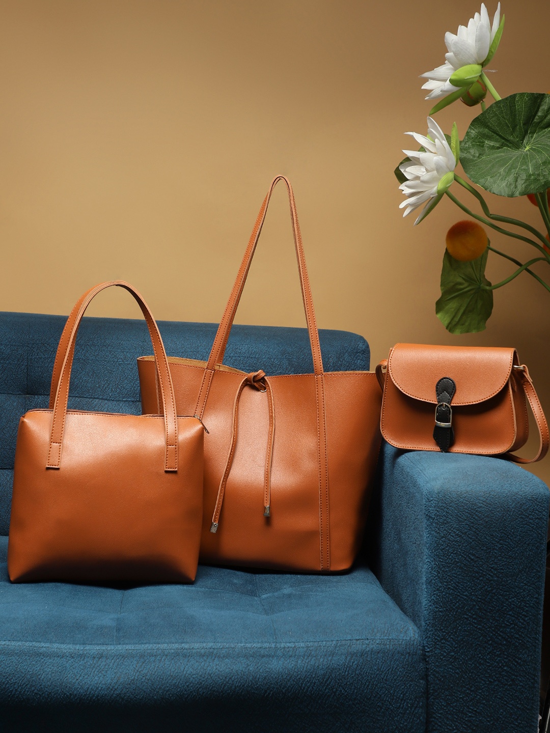 

LEGAL BRIBE Tan PU Structured Tote Bag