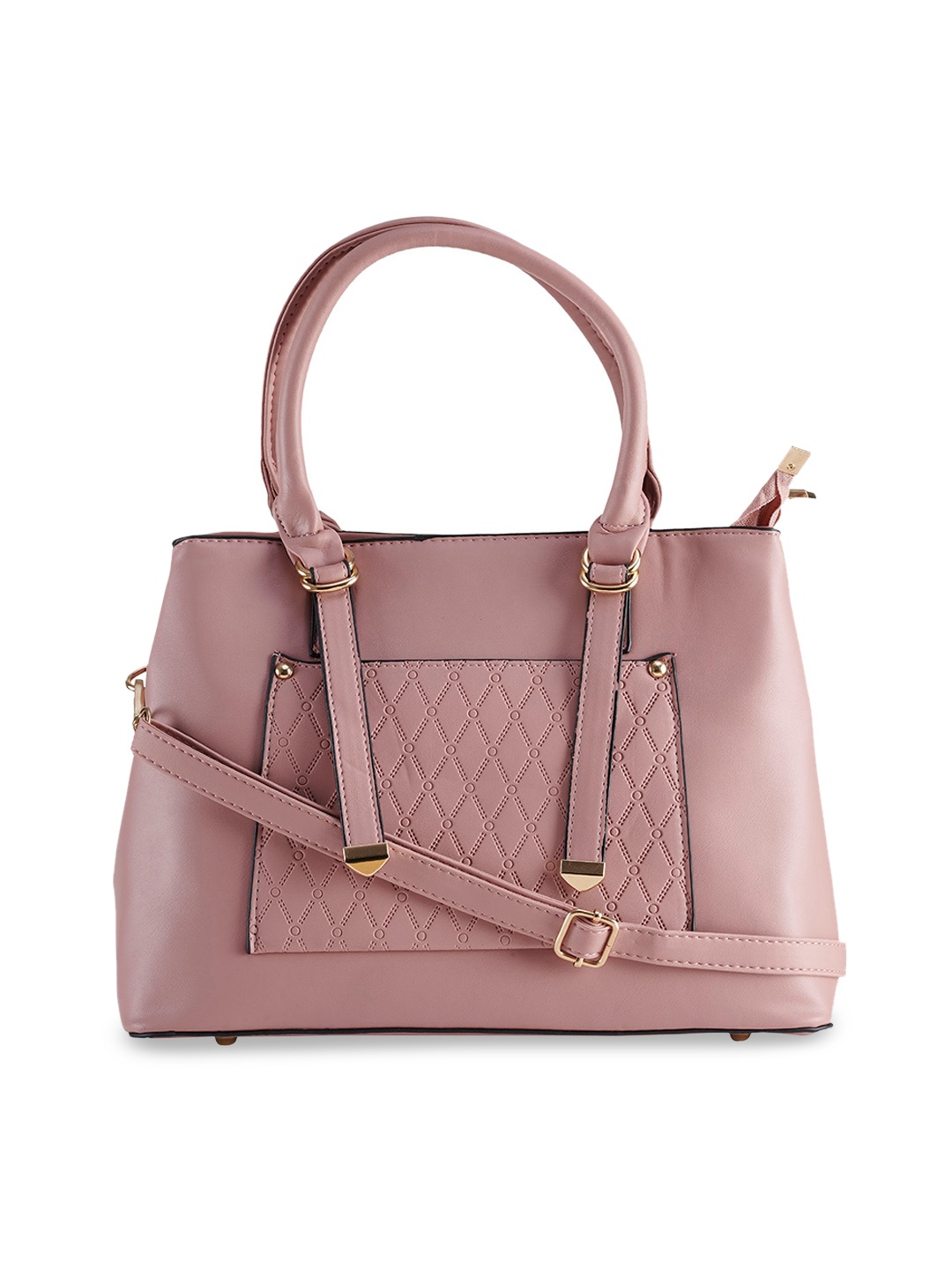 

LEGAL BRIBE Pink Structured Handheld Bag with Quilted
