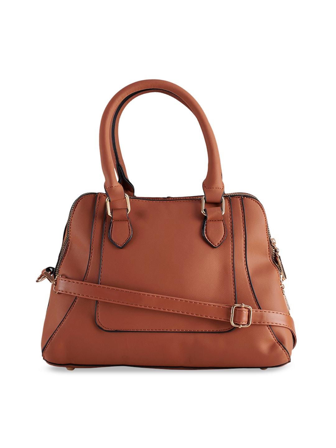 

LEGAL BRIBE Tan Structured Handheld Bag