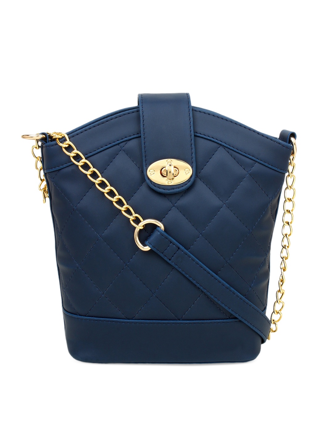 

LEGAL BRIBE Textured PU Structured Sling Bag with Quilted, Blue