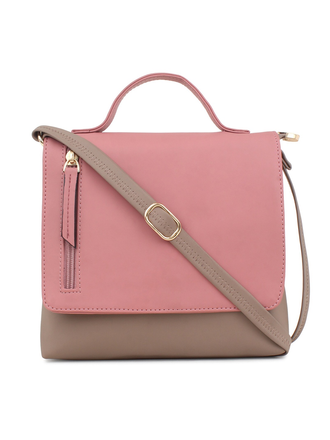 

LEGAL BRIBE Colourblocked Satchel Bag Handbags, Pink