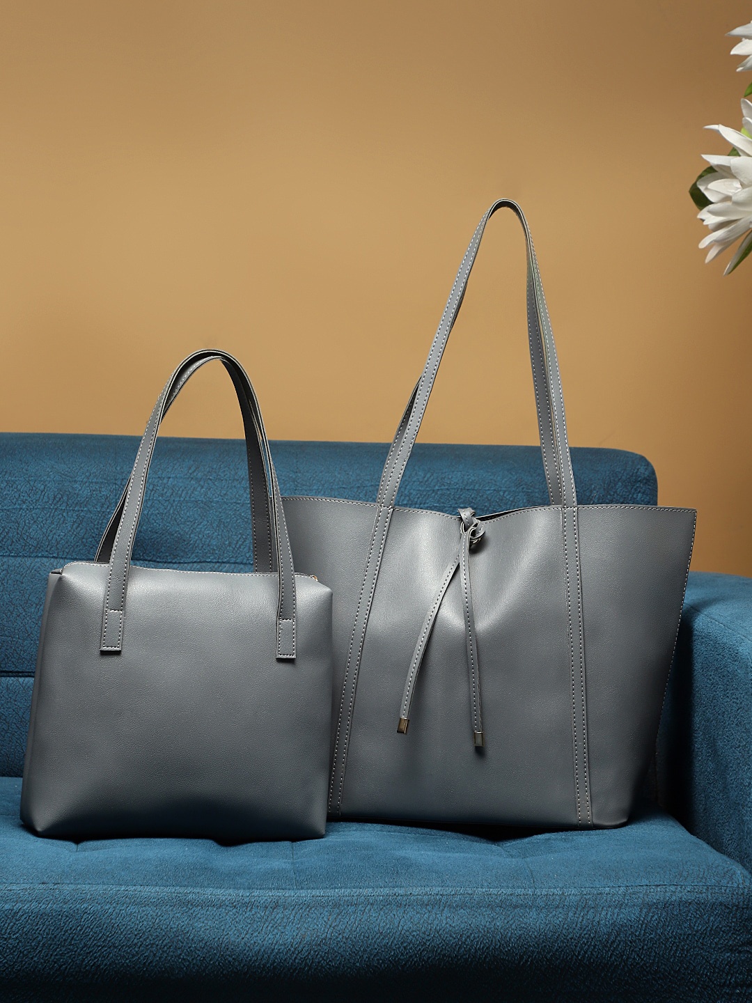 

LEGAL BRIBE Set Of 2 Oversized Tote Bags, Grey