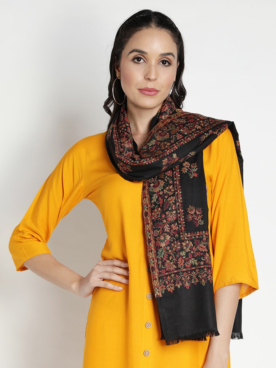 

Moda Chales Women Woven-Design Shawl, Black