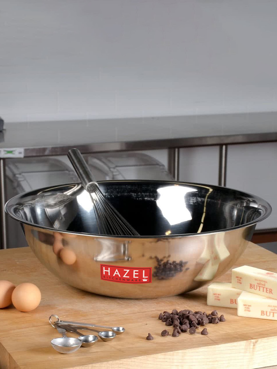 

HAZEL Silver-Toned Stainless Steel Glossy Bowl 4.8 Ltrs