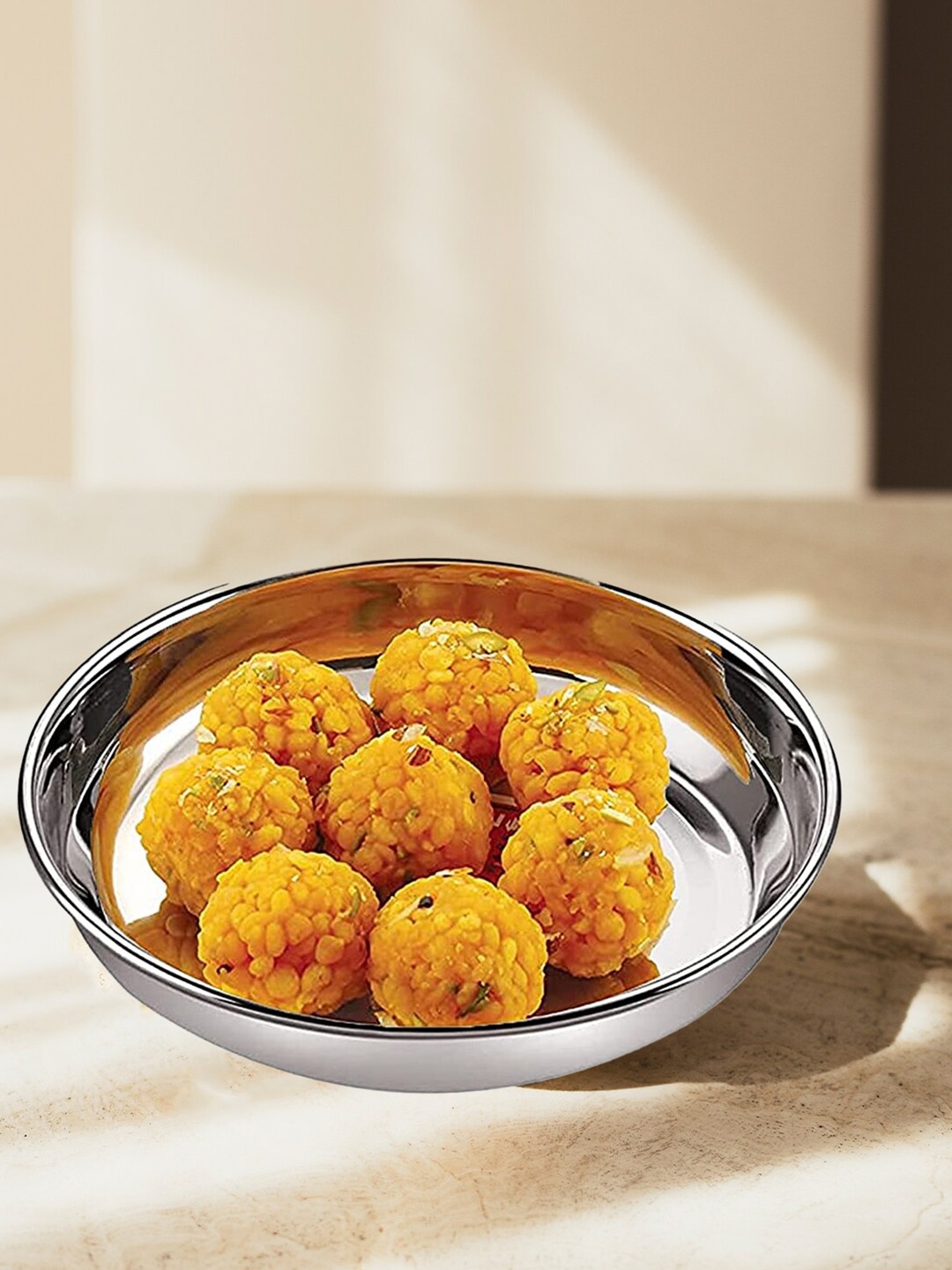 

HAZEL Silver-Toned Stainless Steel Glossy Plate