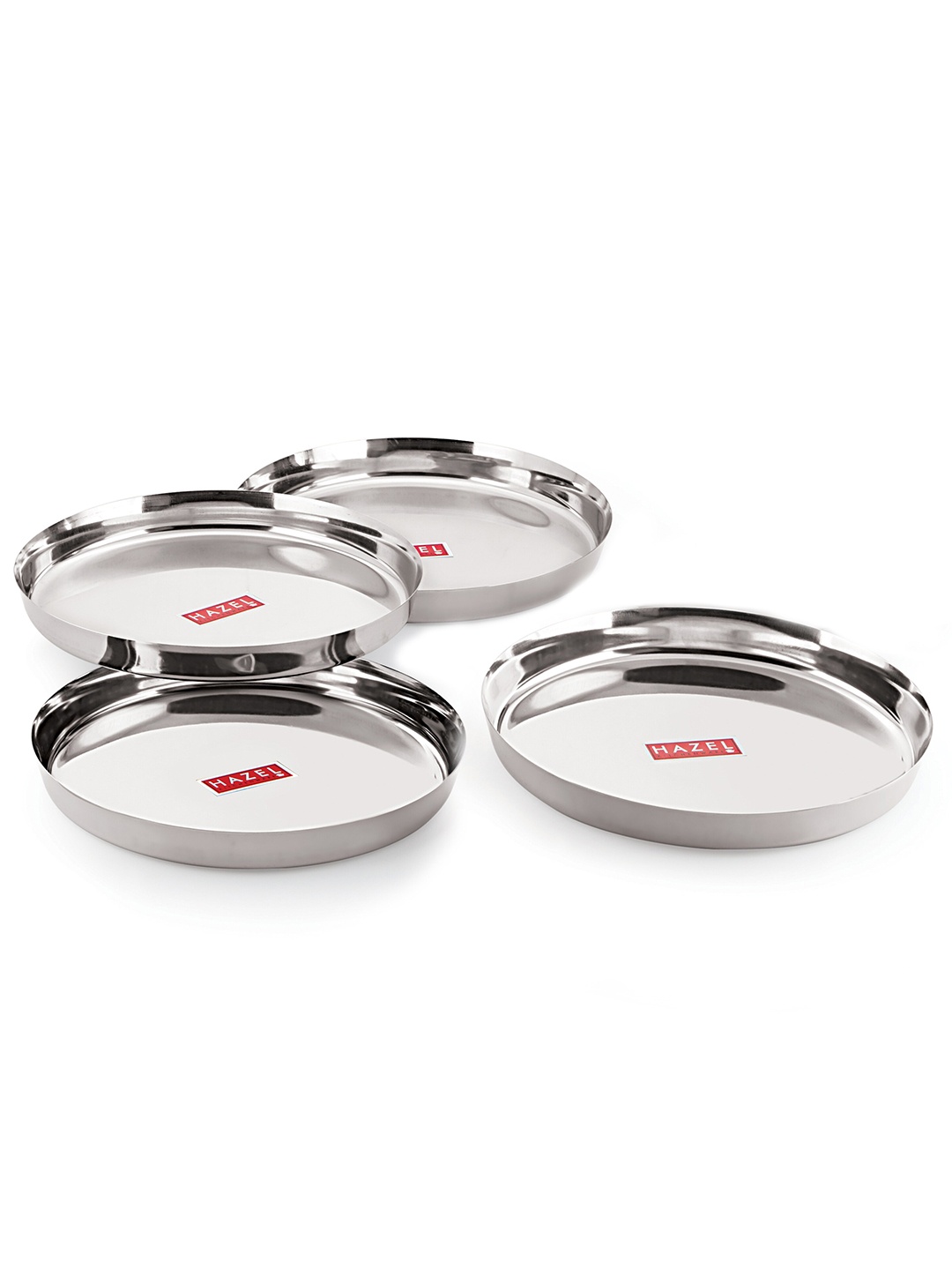 

HAZEL 4 Piece Silver-Toned Stainless Steel Glossy Plates