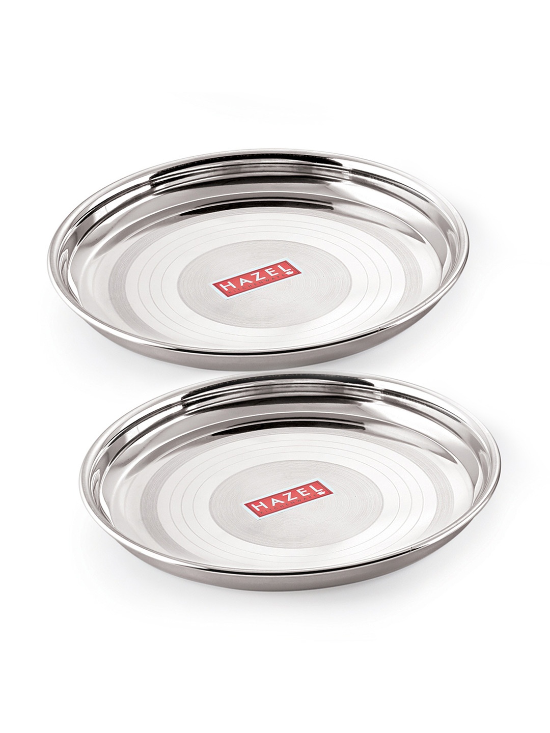 

HAZEL 2 Piece Silver-Toned Stainless Steel Glossy Plates