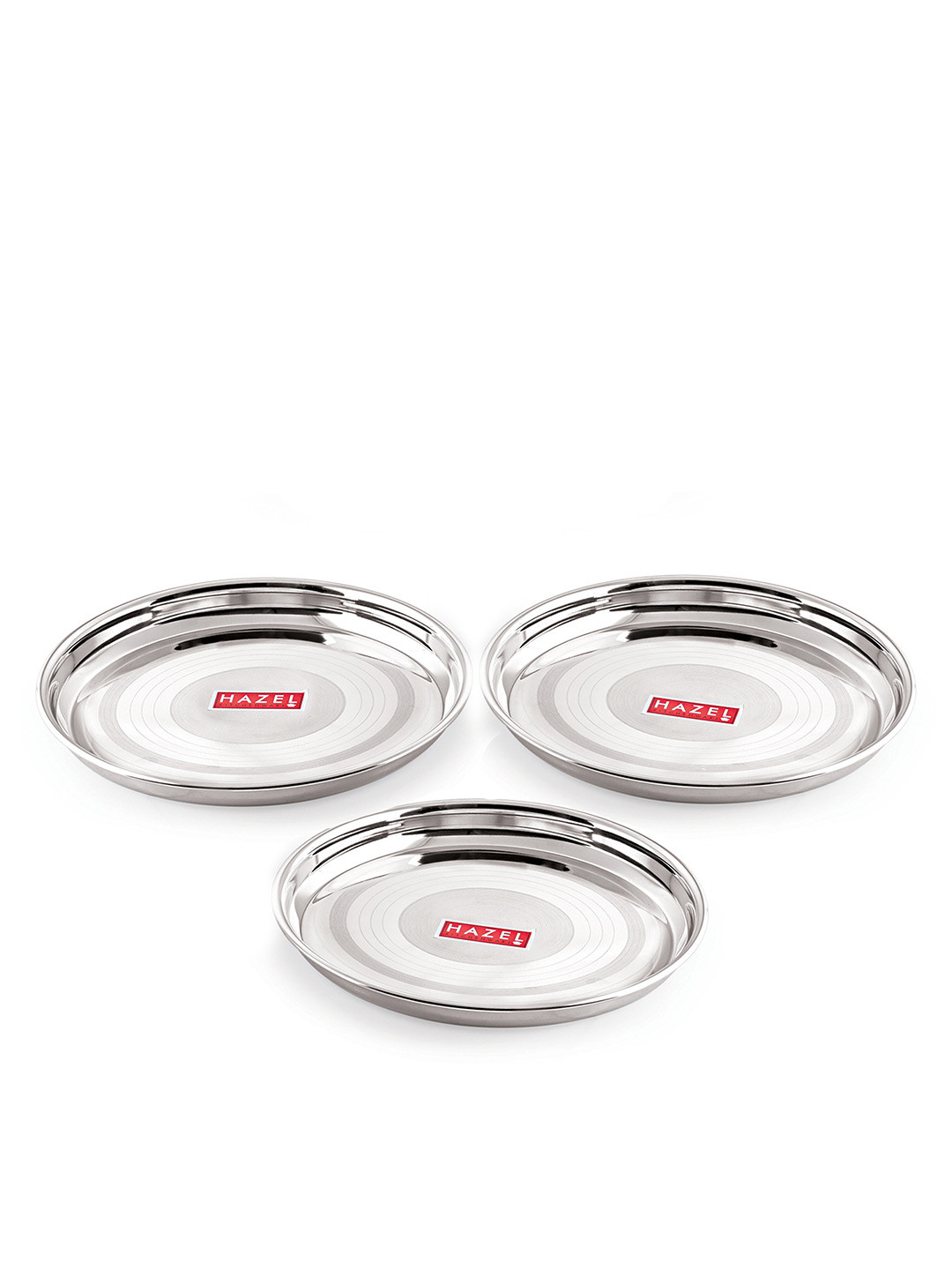 

HAZEL Set of 3 Stainless Steel Glossy Dinner Set 28.5 cm, Silver