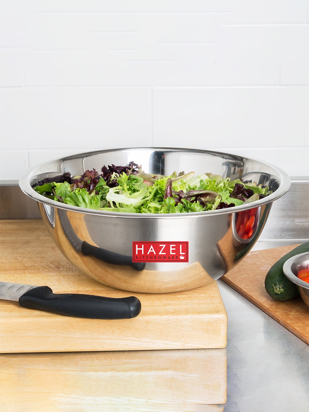 

HAZEL Stainless Steel Mixing Bowl for Cake Batter 3300 ML, Silver