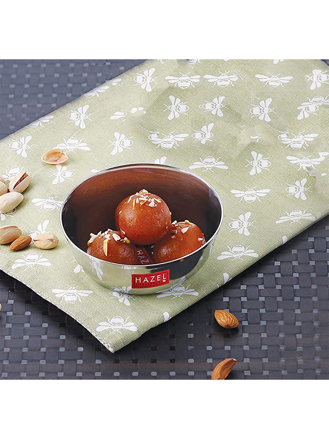 

HAZEL Stainless Steel Glossy Serving Bowl 200 ML, Silver