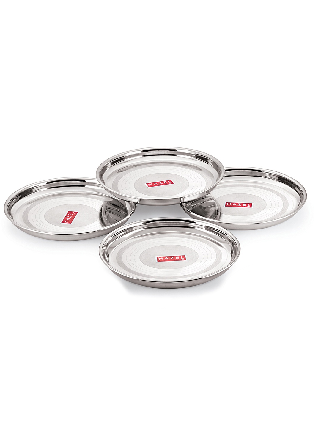 

HAZEL Set of 4 Stainless Steel Glossy Dinner Set 31 cm, Silver