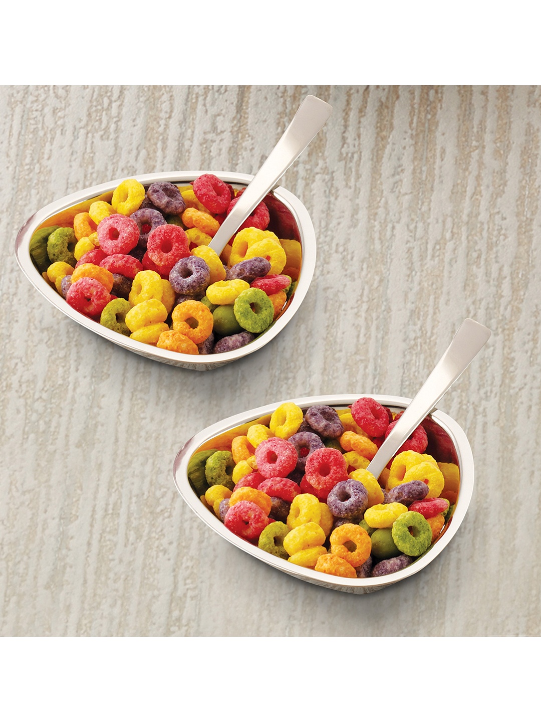 

HAZEL 4 Pieces Stainless Steel Glossy 2 Vati 2 Spoon, Silver