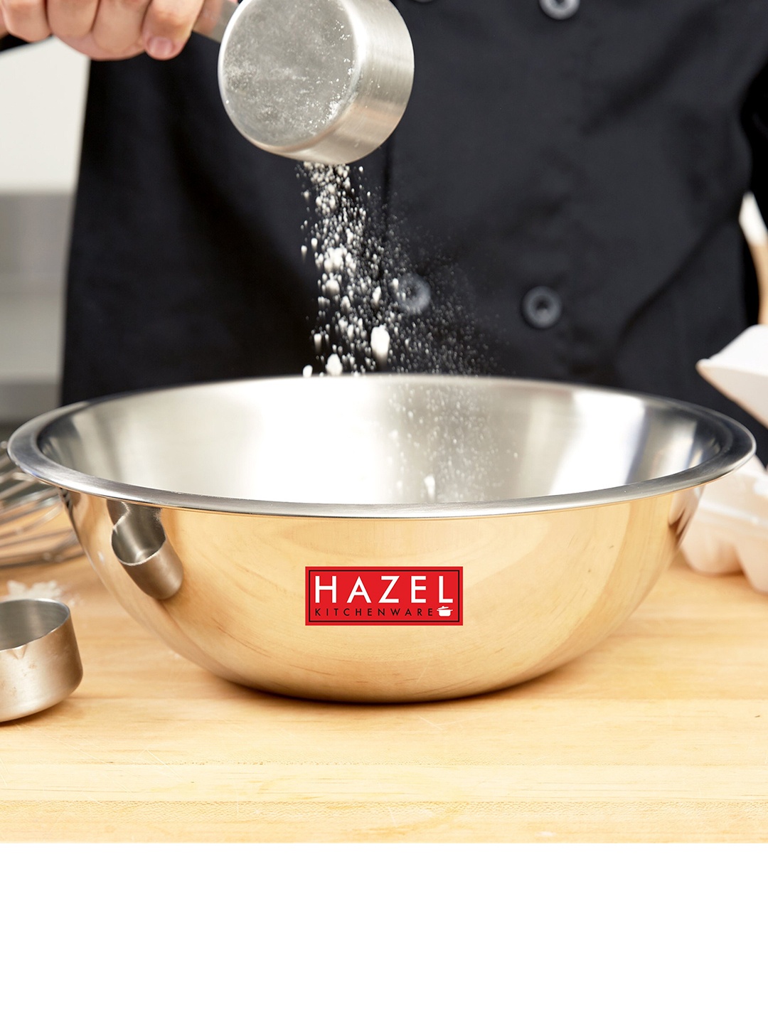 

HAZEL Stainless Steel Glossy Mixing Bowl for Cake Batter 1.5L, Silver