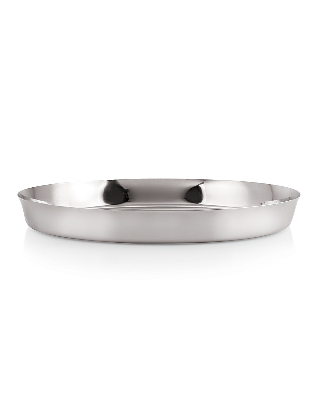 

HAZEL Stainless Steel Glossy Mirror Finish Thali 21 cm, Silver