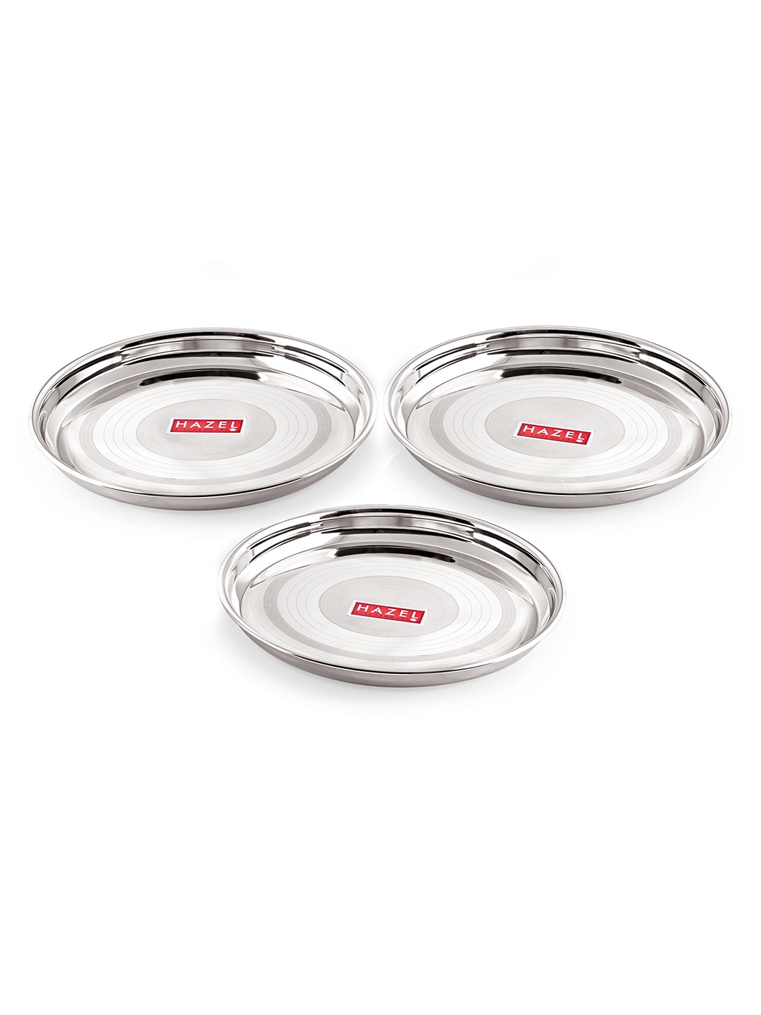 

HAZEL Set of 3 Stainless Steel Glossy Dinner Set 31 cm, Silver