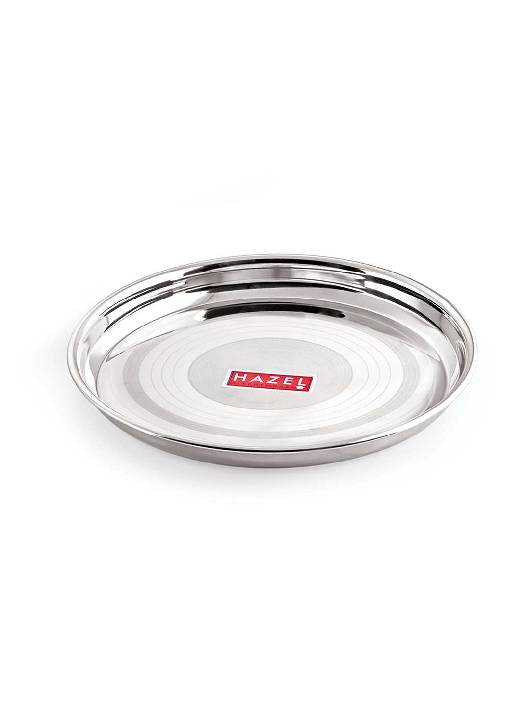 

HAZEL Stainless Steel Glossy Plates, Silver