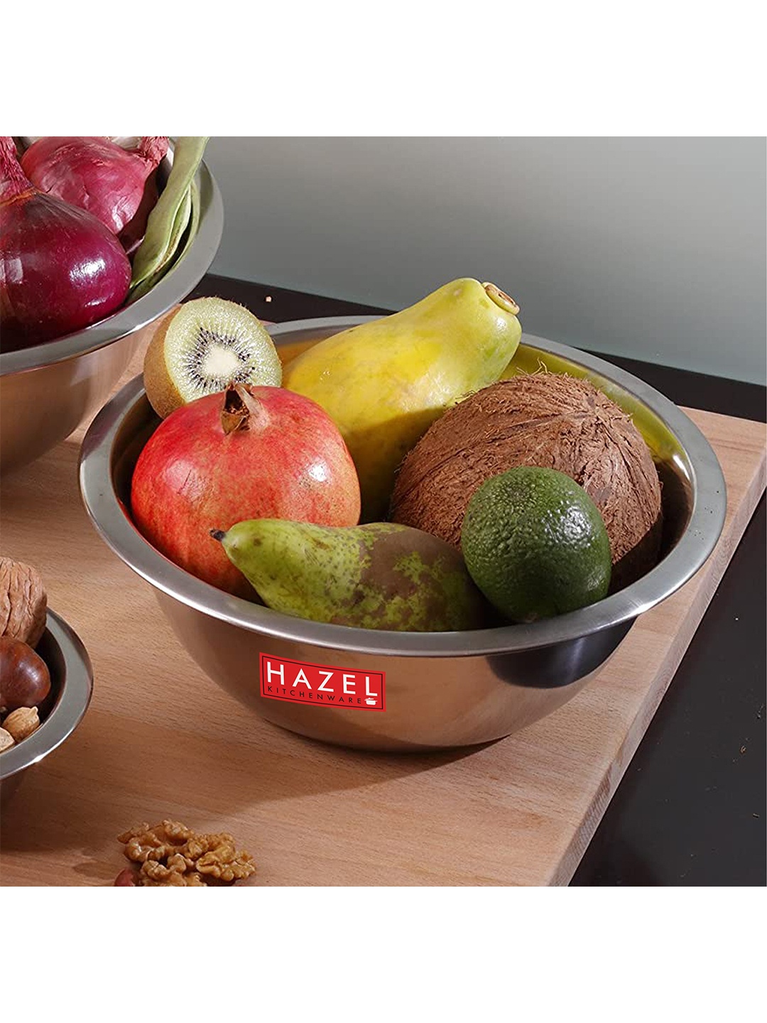 

HAZEL Stainless Steel Glossy Serving Bowl 770 ML, Silver