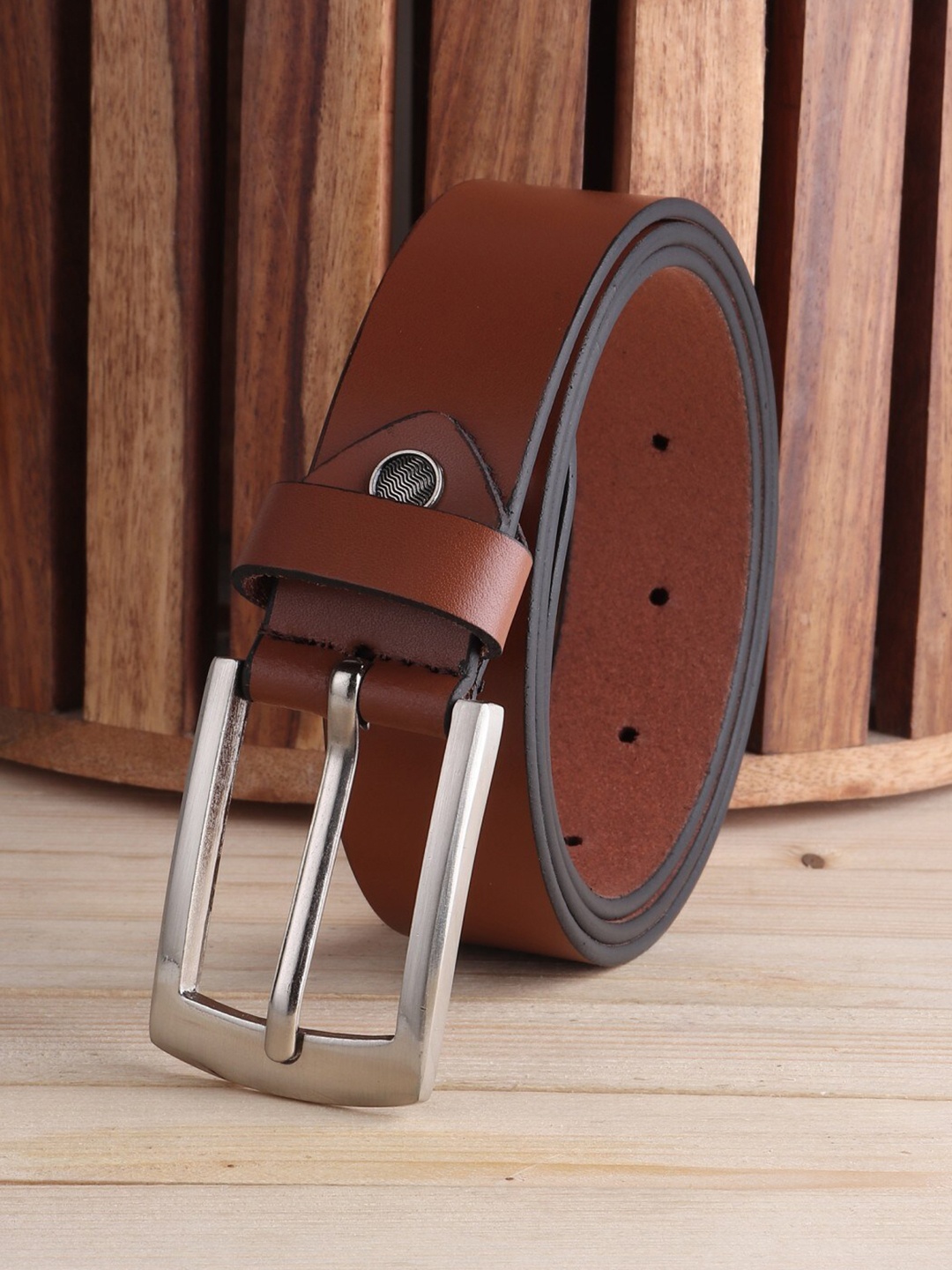 

Elite Crafts Men Tan Leather Formal Belt