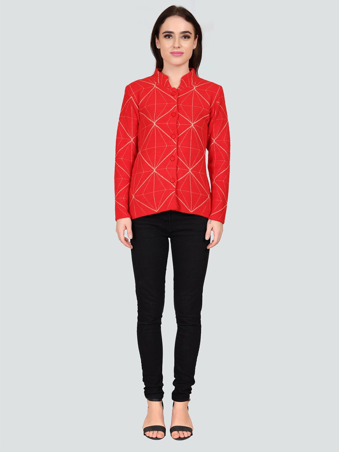 

Arshiya Women Red Organic Cotton Cardigan