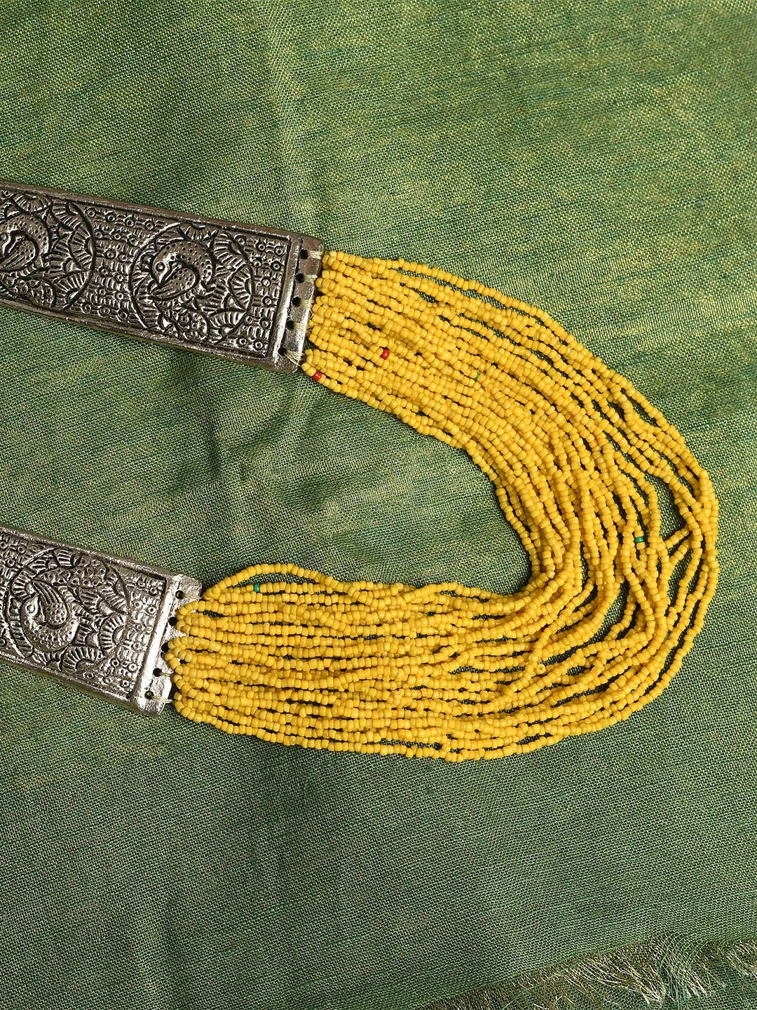 

QTO Silver-Toned & Yellow Silver-Plated Layered Necklace
