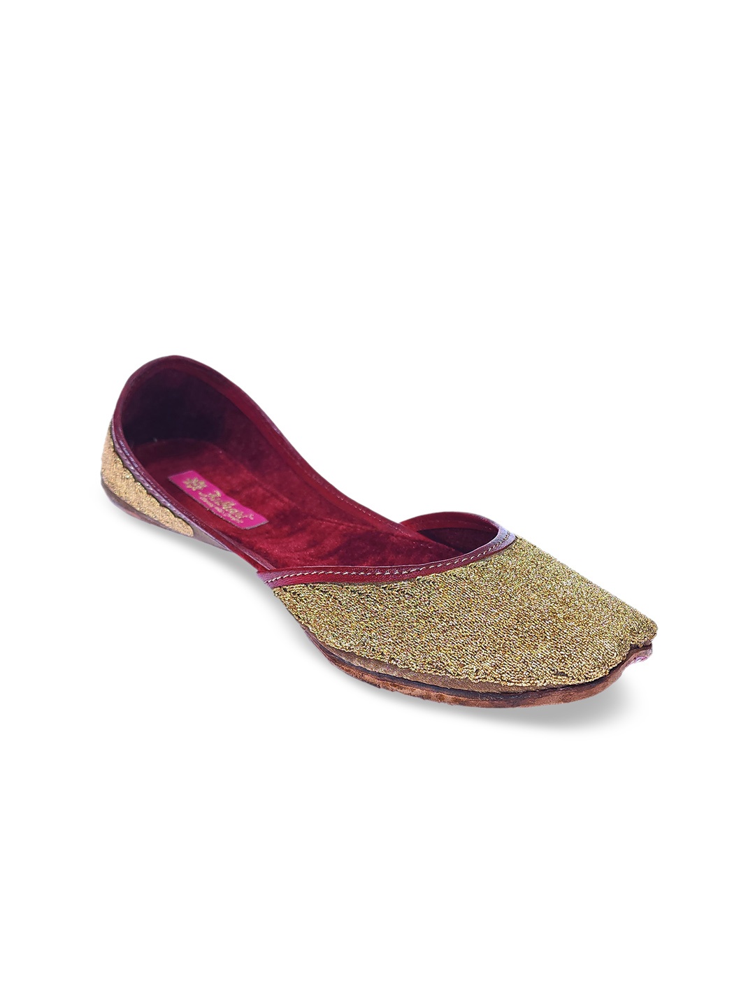 

Fulkari Women Embellished Ethnic Mojaris, Gold