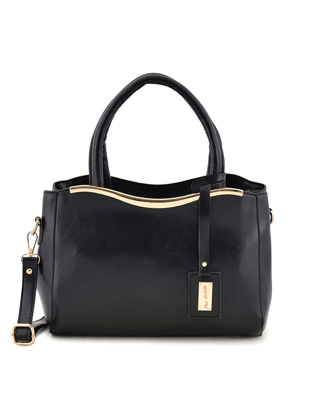 

Pez dorado Textured Handheld Bag Handbags, Black