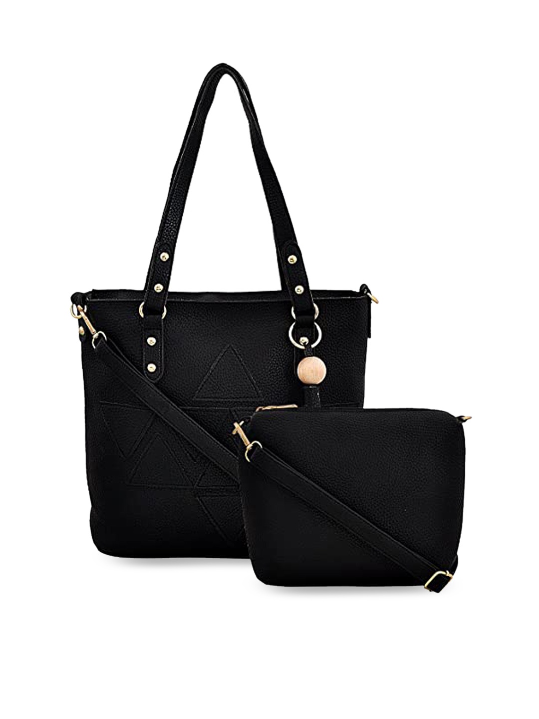 

Pez dorado Black PU Shopper Shoulder Bag with Quilted