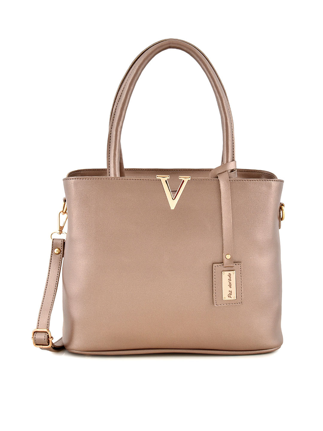 

Pez dorado Copper-Toned PU Swagger Shoulder Bag