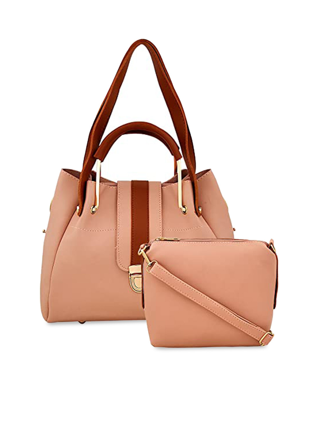 

Pez dorado Peach-Coloured PU Bucket Handheld Bag