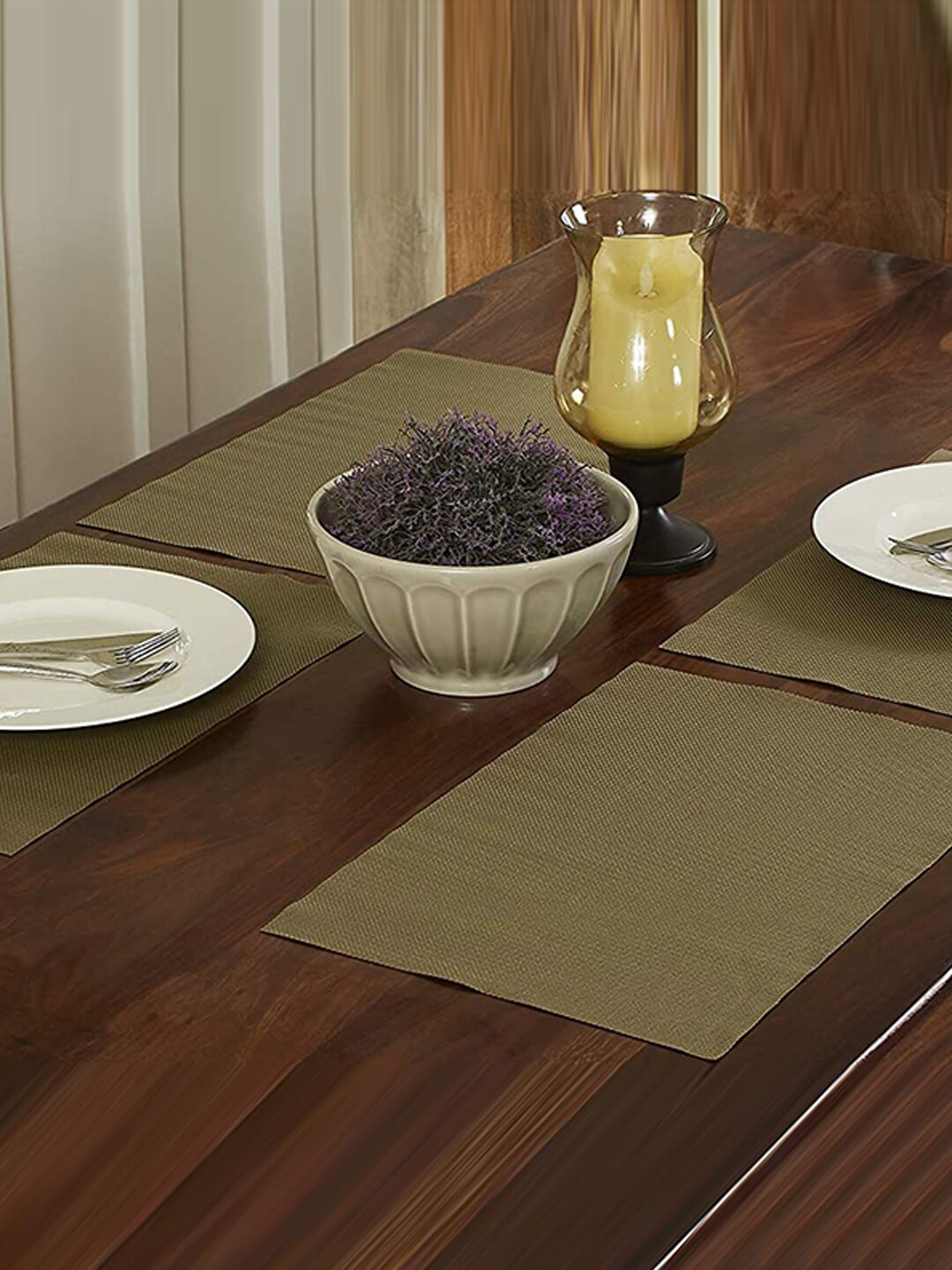 

homewards Set Of 4 Brown Textured Table Placemats