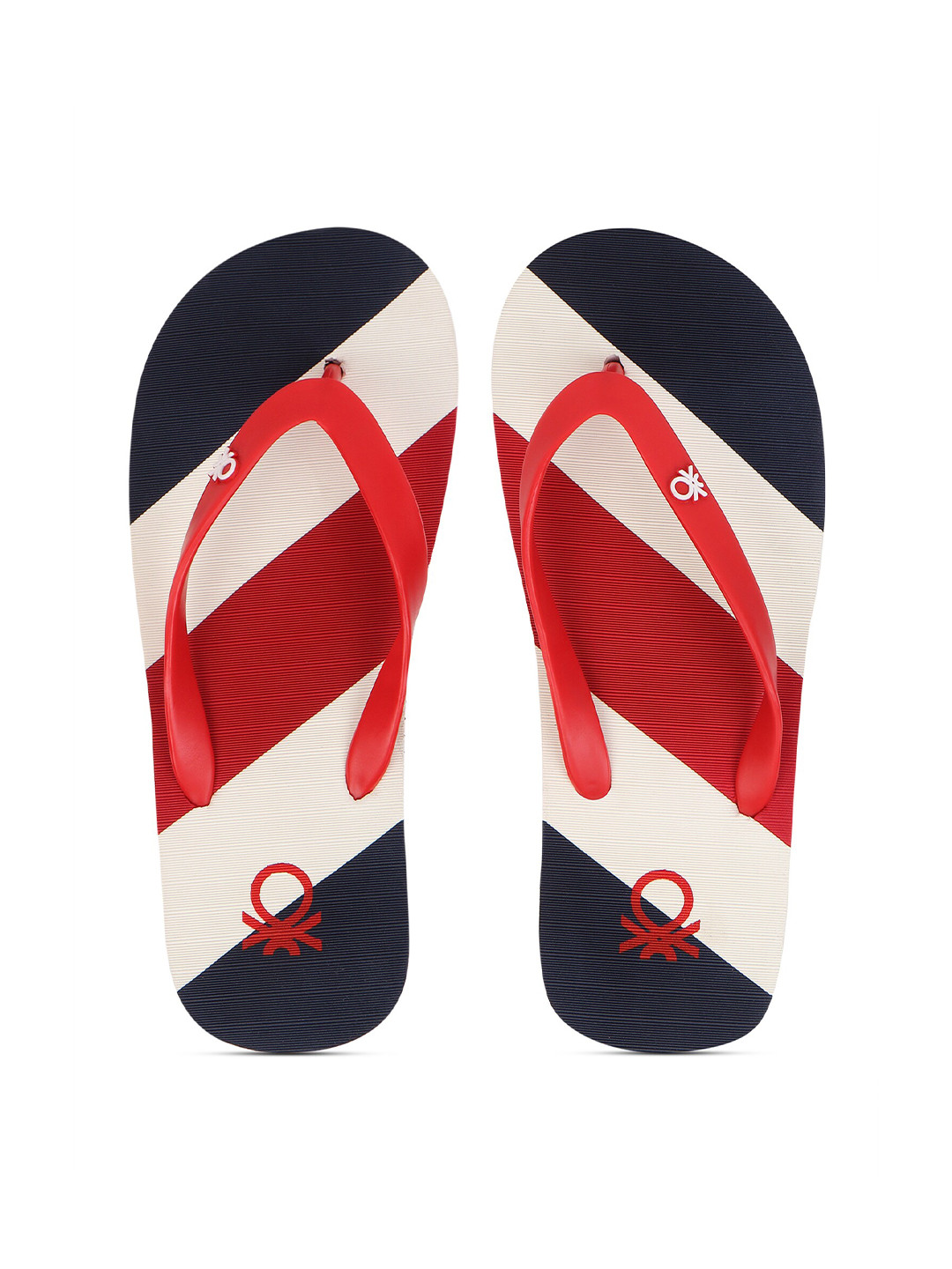 

United Colors of Benetton Men Navy Blue & Red Colourblocked Thong Flip-Flops