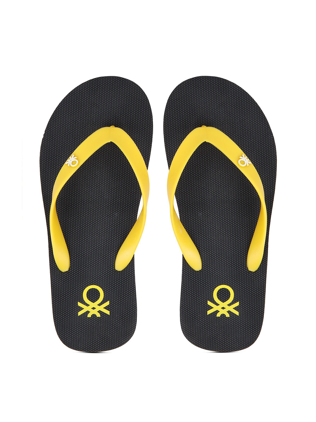 

United Colors of Benetton Men Black & Yellow Thong Flip-Flops