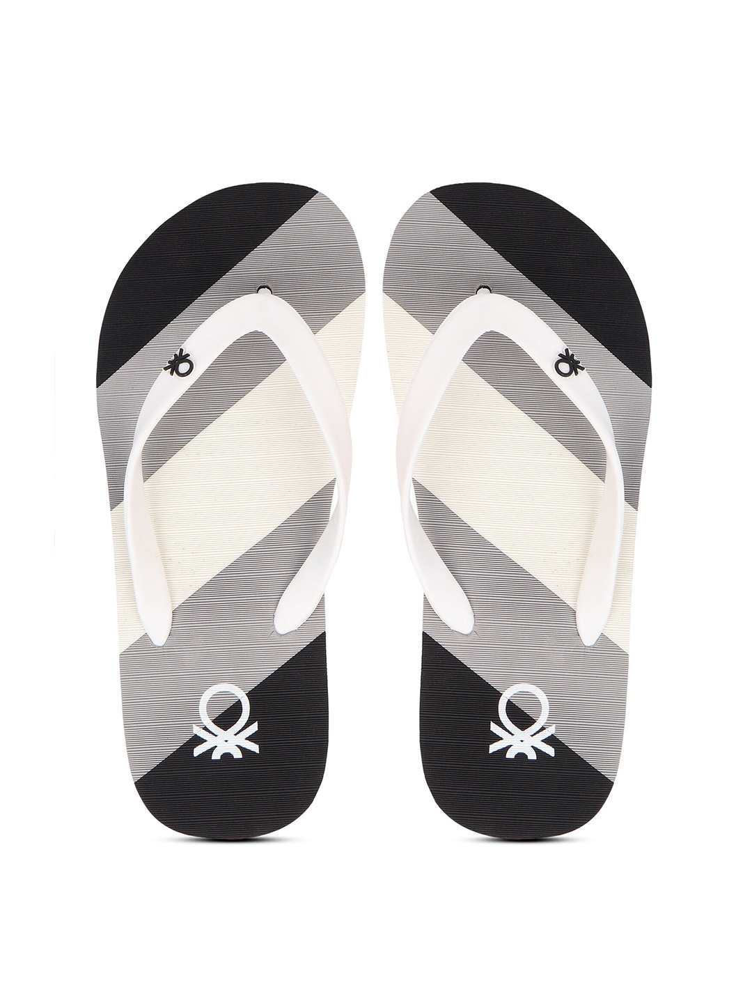 

United Colors of Benetton Men Black & White Colourblocked Thong Flip-Flops