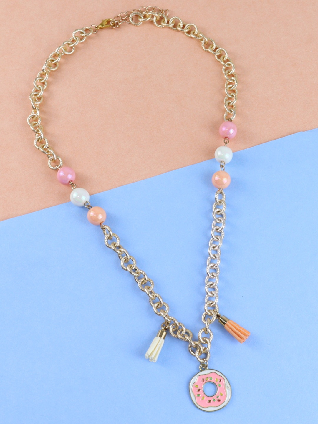 

Asthetika Kids Girls Gold-Toned & Pink Gold-Plated Chain
