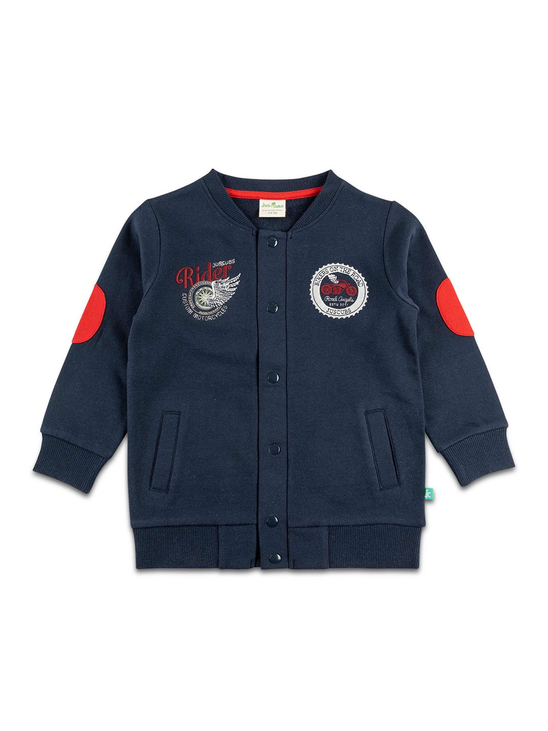 

JusCubs Boys Round Neck Front-Open Sweatshirt, Blue