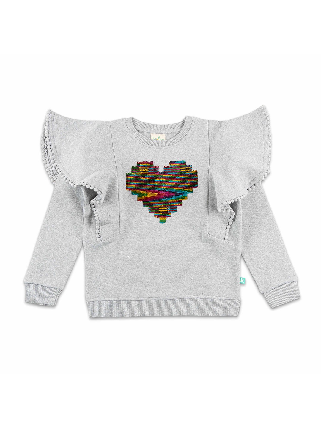 

JusCubs Girls Grey Embroidered Sweatshirt