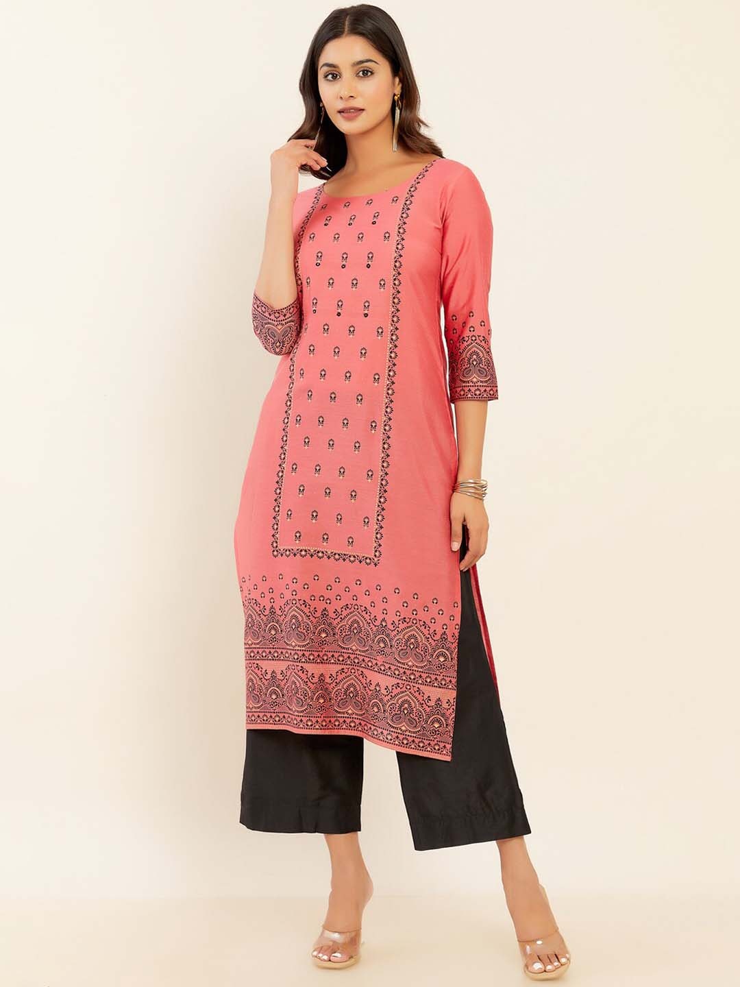 

Maybell Women Ethnic Motifs Printed Kurta, Rust