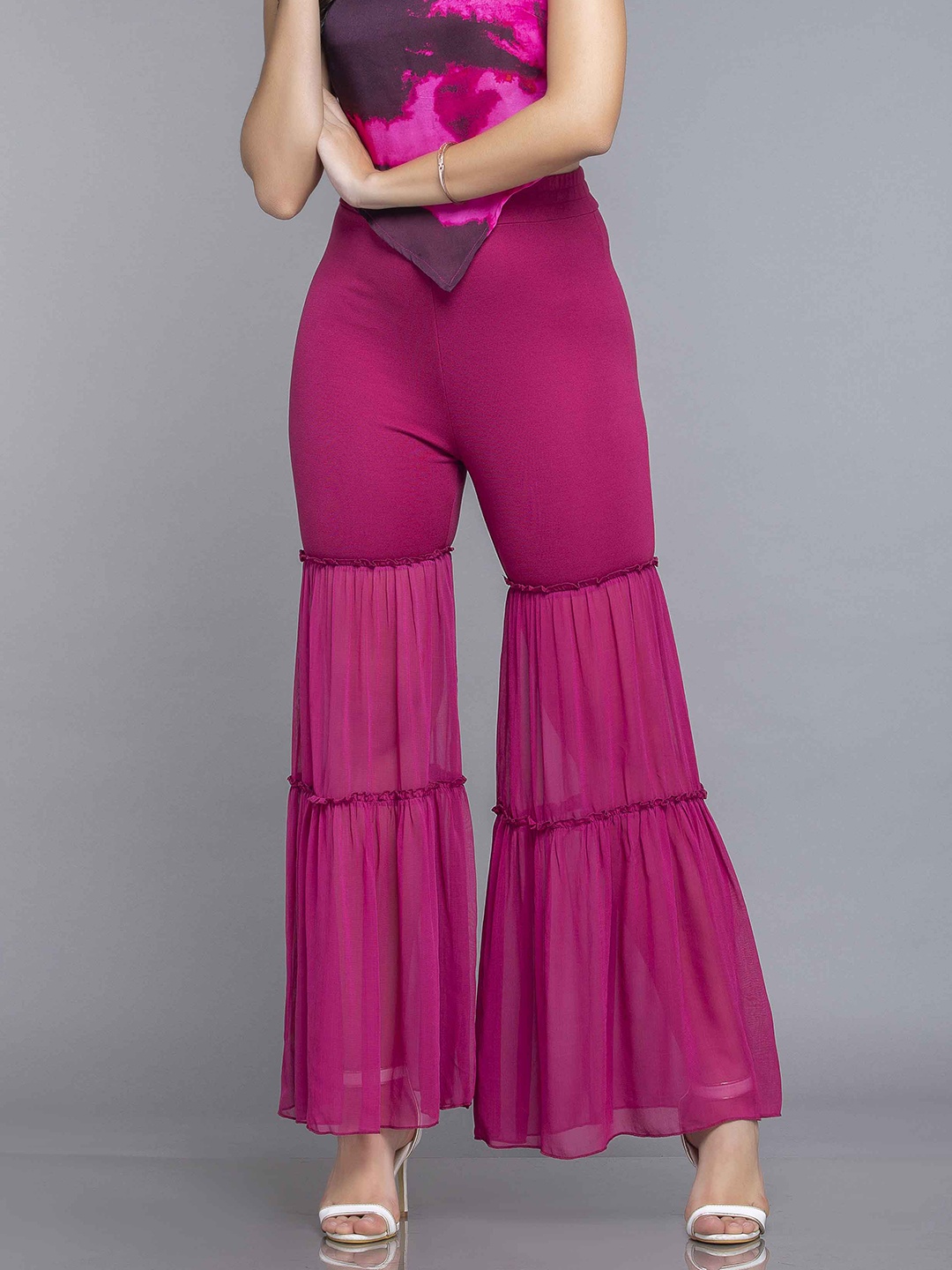 

MKOAL Women Purple Palazzos