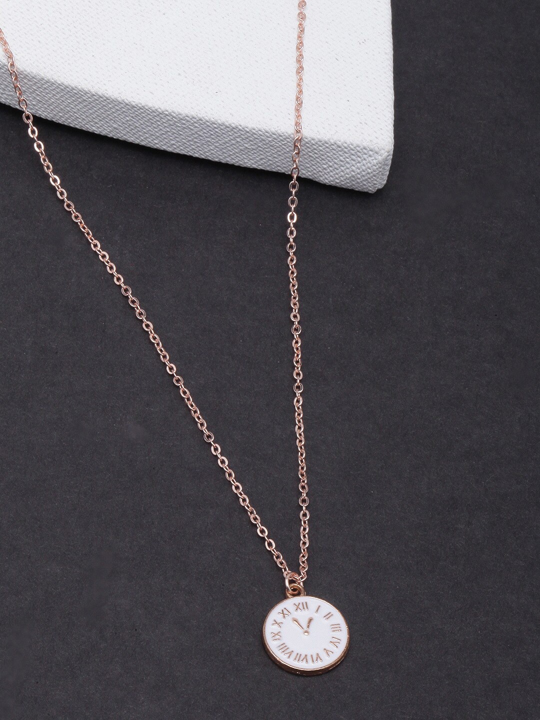 

DIVA WALK Brass Rose Gold-Plated Enamelled Necklace