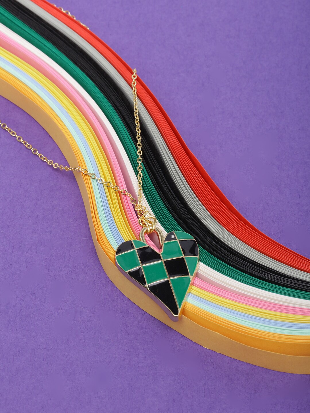 

DIVA WALK Brass Gold-Plated Enamelled Necklace