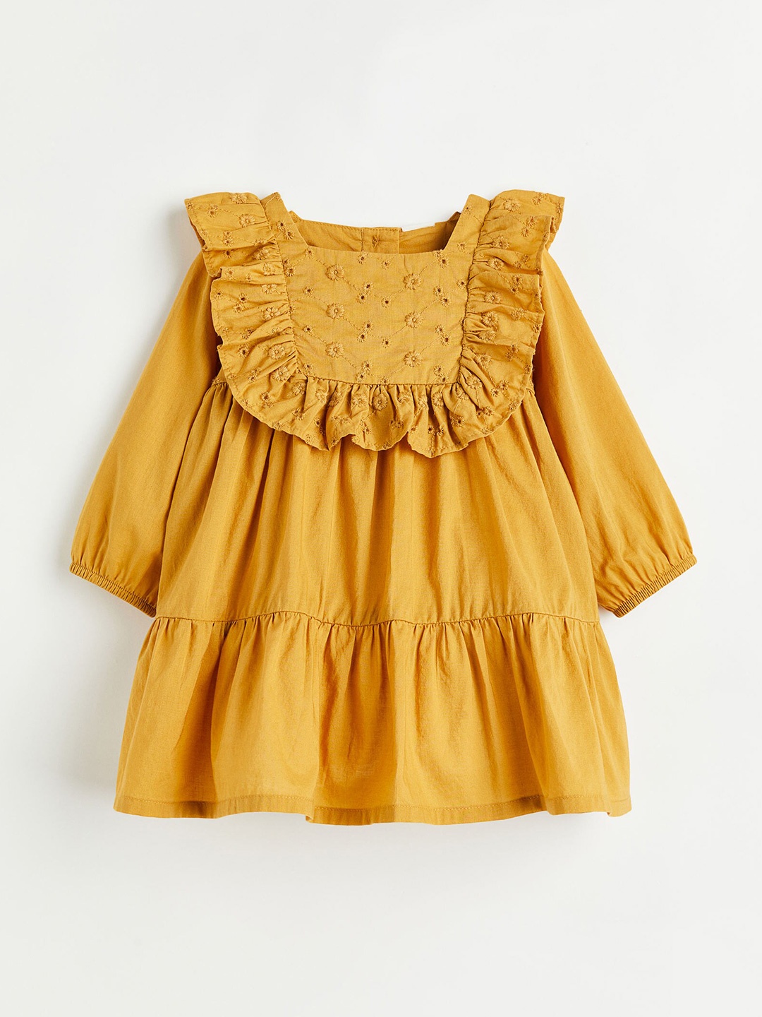 

H&M Yellow Flounce-Trimmed Dress