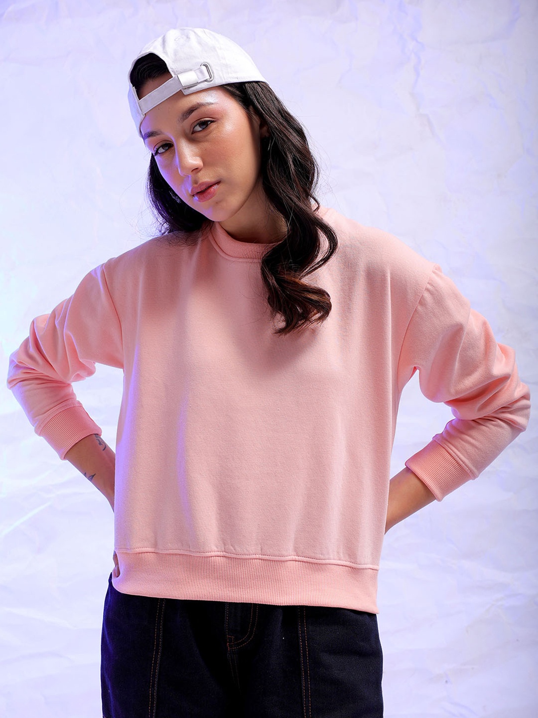 

Freehand by The Indian Garage Co Round Neck Pullover Sweatshirt, Pink