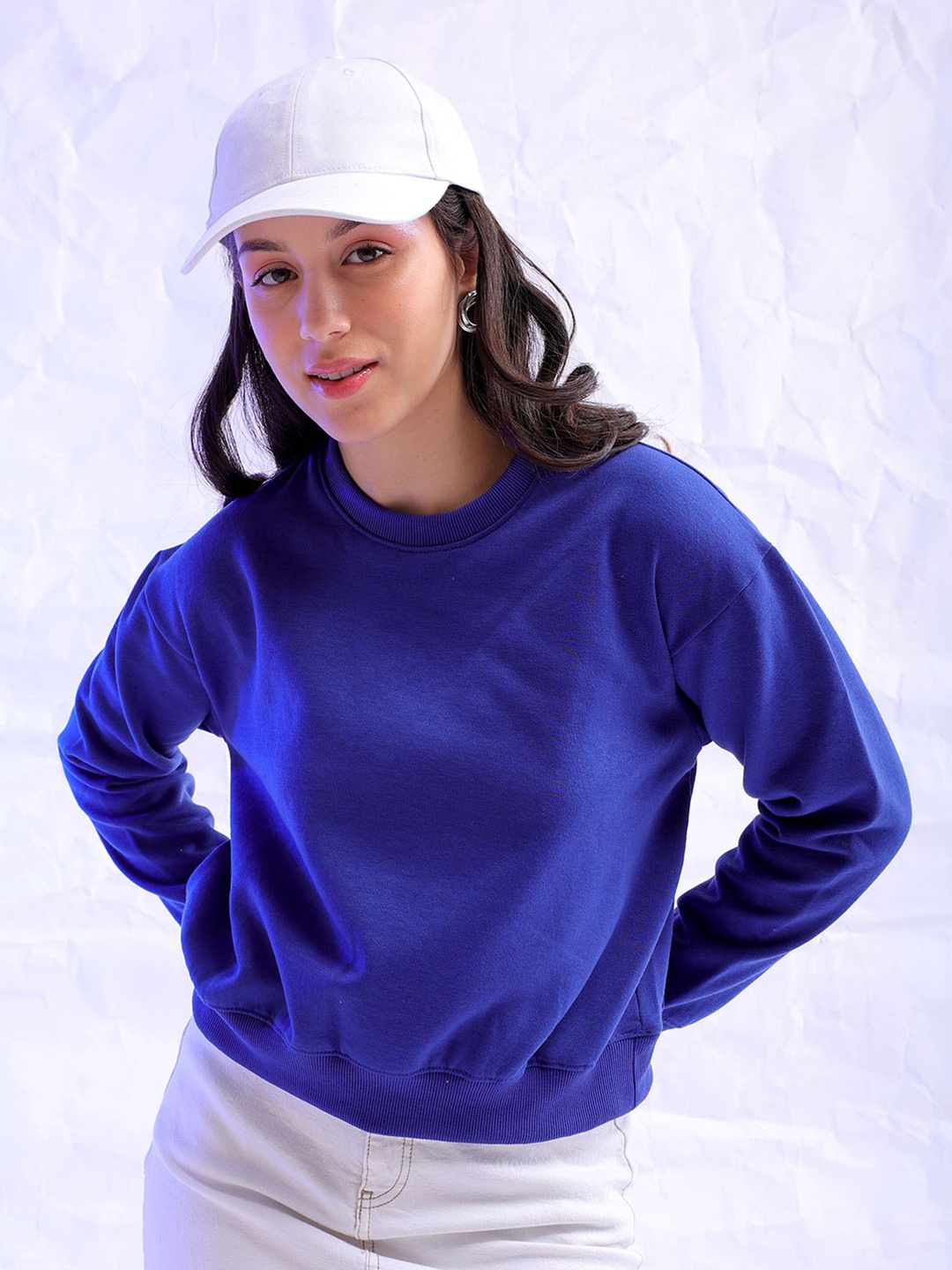 

Freehand by The Indian Garage Co Women Blue Sweatshirt