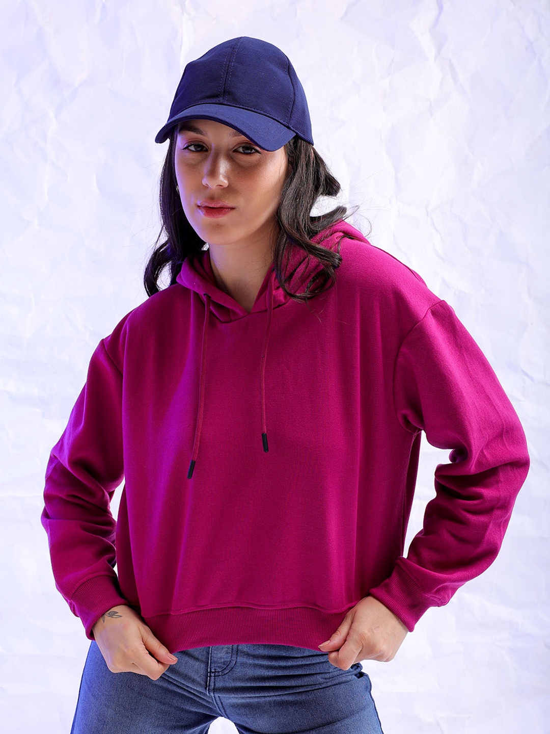 

Freehand by The Indian Garage Co Women Pink Hooded Sweatshirt