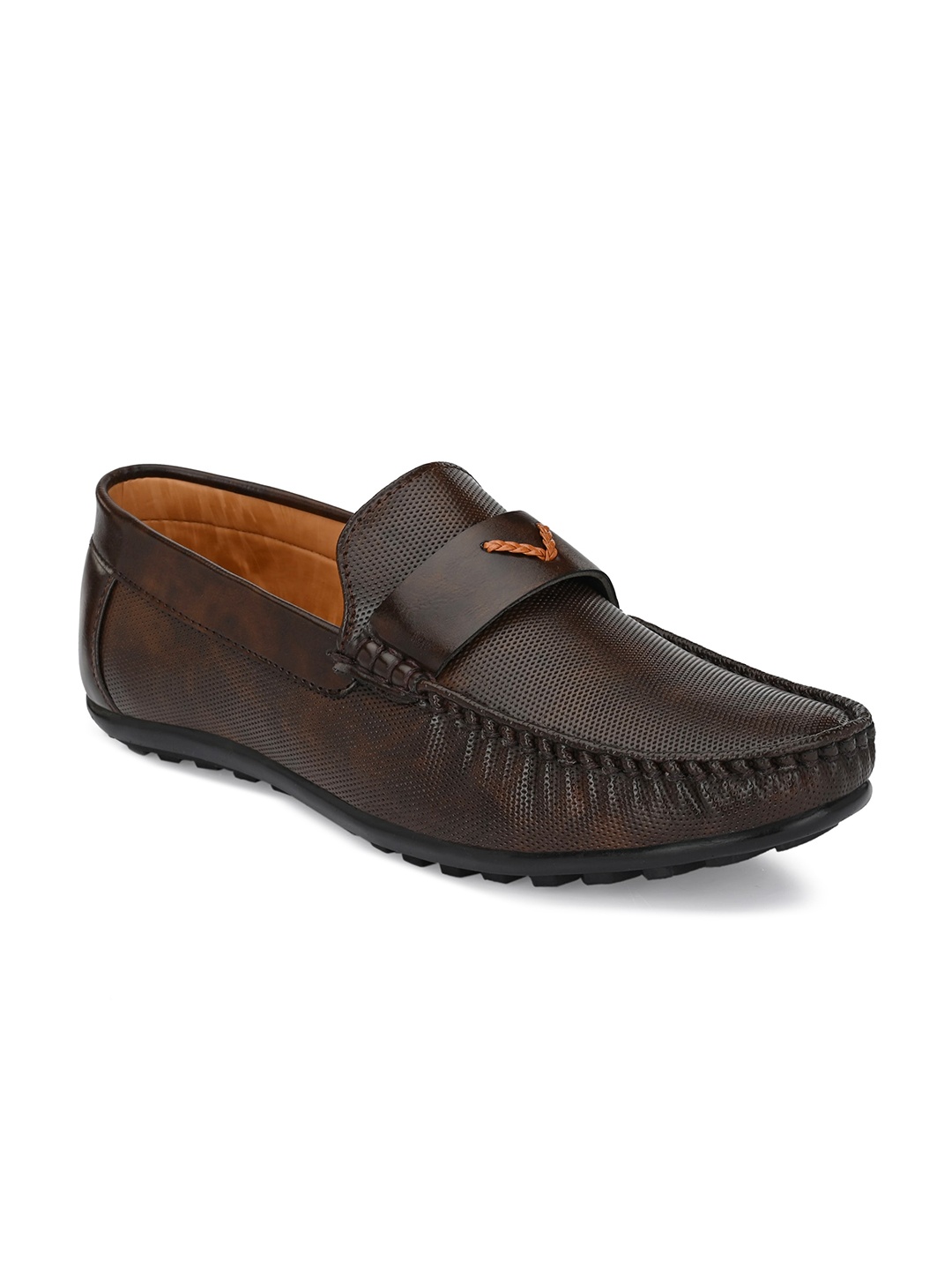 

JOKATOO Men Textured Loafers, Brown